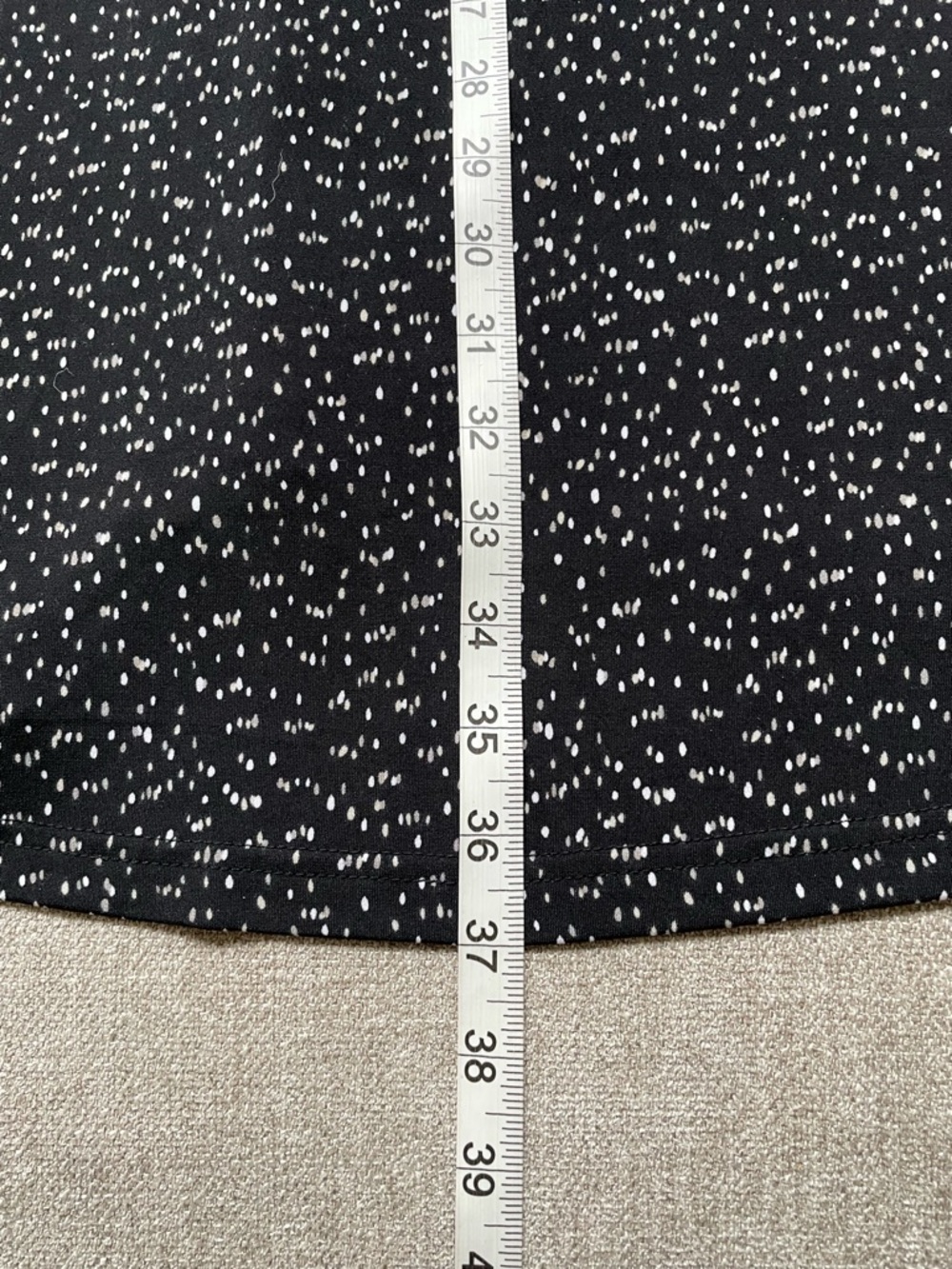 NWT Ulla Popken Stretch Black Dotted  Long Sleeve V Neck Mini Dress Top Coverup - Picture 10 of 10